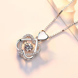 Shimmering Heart Stone Necklace