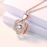 Shimmering Heart Stone Necklace